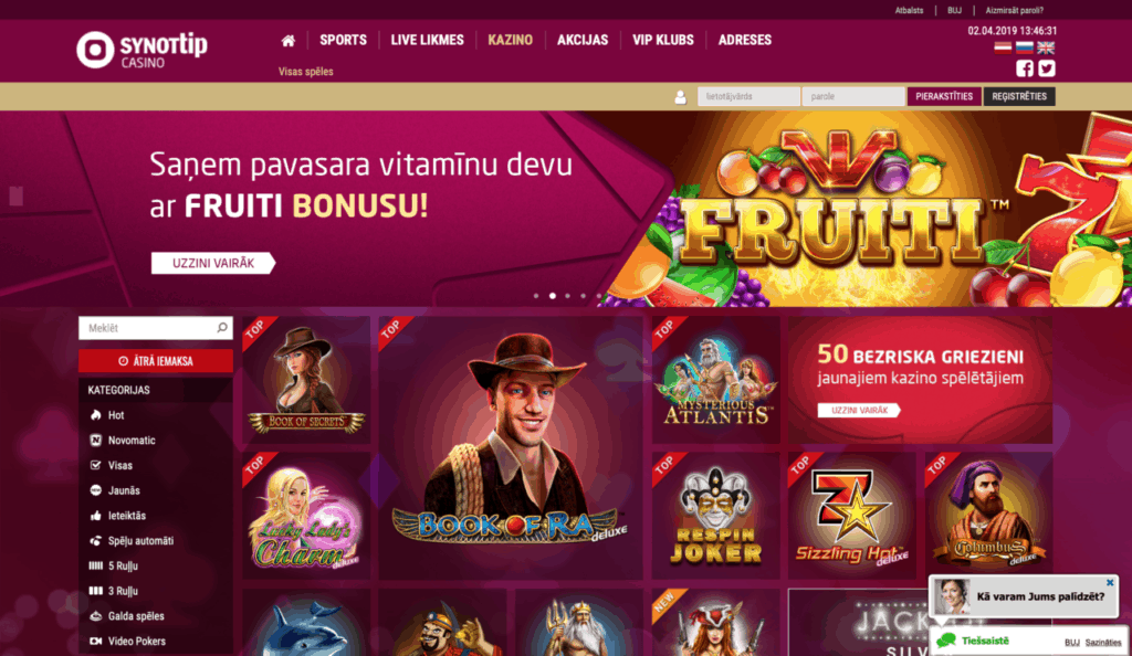 synotip licencētie online kazino