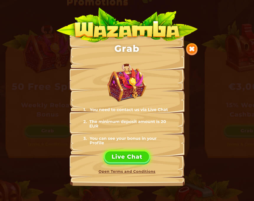 Wazamba bonuss