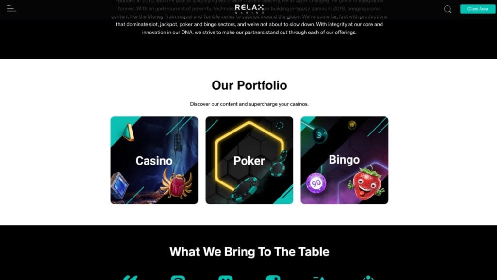 Relax Gaming spēļu portfelis