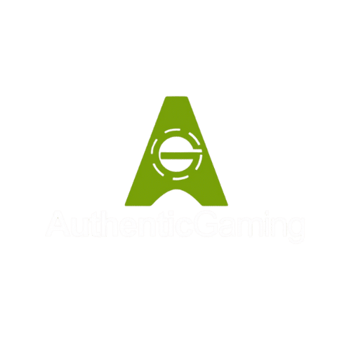 authentic gaming logo white